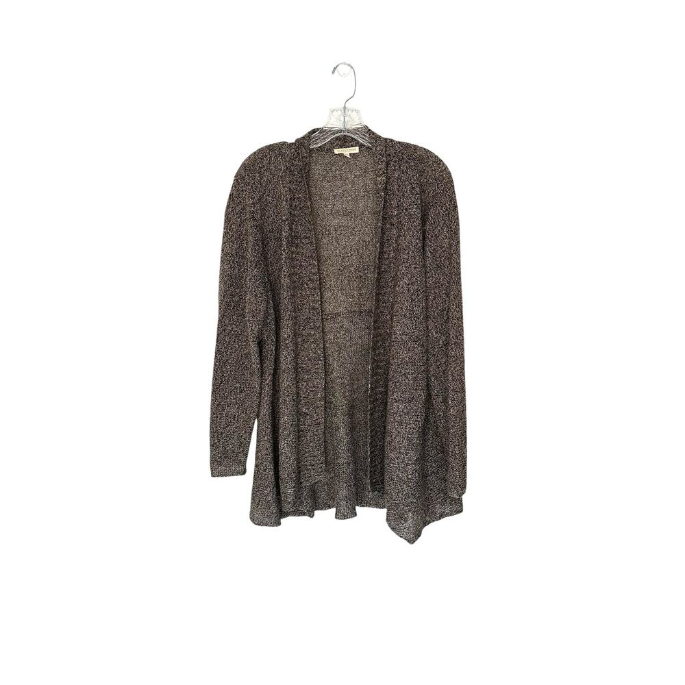 Eileen Fisher Women Plus Brown Open Relaxed‎ Linen Knit Cardigan Size 1X